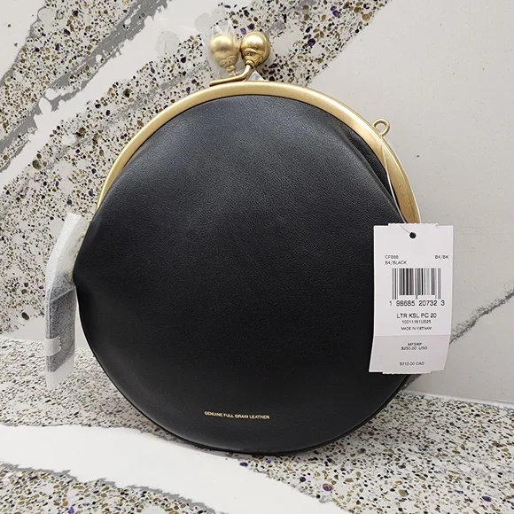 COACH Kisslock Pouch 20 Round Tortilla Mini Bag in Black NWT - Picture 5 of 12